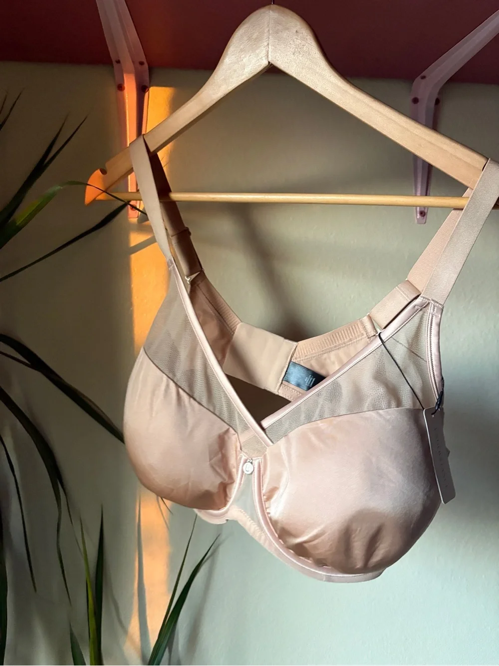 Understance Peek-Proof Flexwire Contour Plunge Bra in Caramel. 40G. NWT
